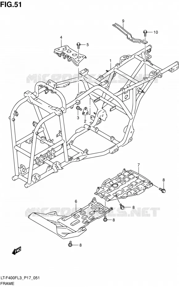 FRAME Suzuki QUAD 400 KINGQUAD 2013  LT-F400F L3/LT-F400FZ L3 (P17,P24)