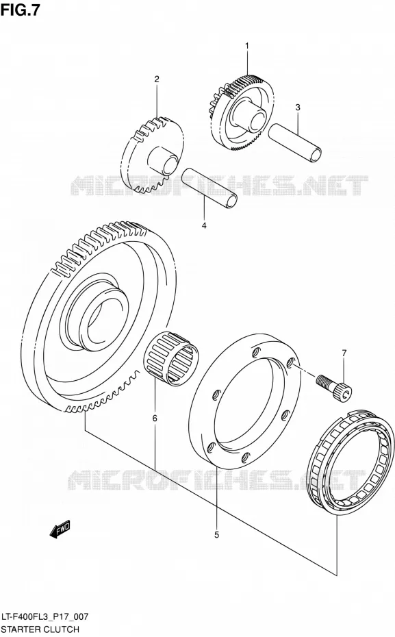 STARTMOTOR CLUTCH Suzuki QUAD 400 KINGQUAD 2013  LT-F400F L3/LT-F400FZ L3 (P17,P24)