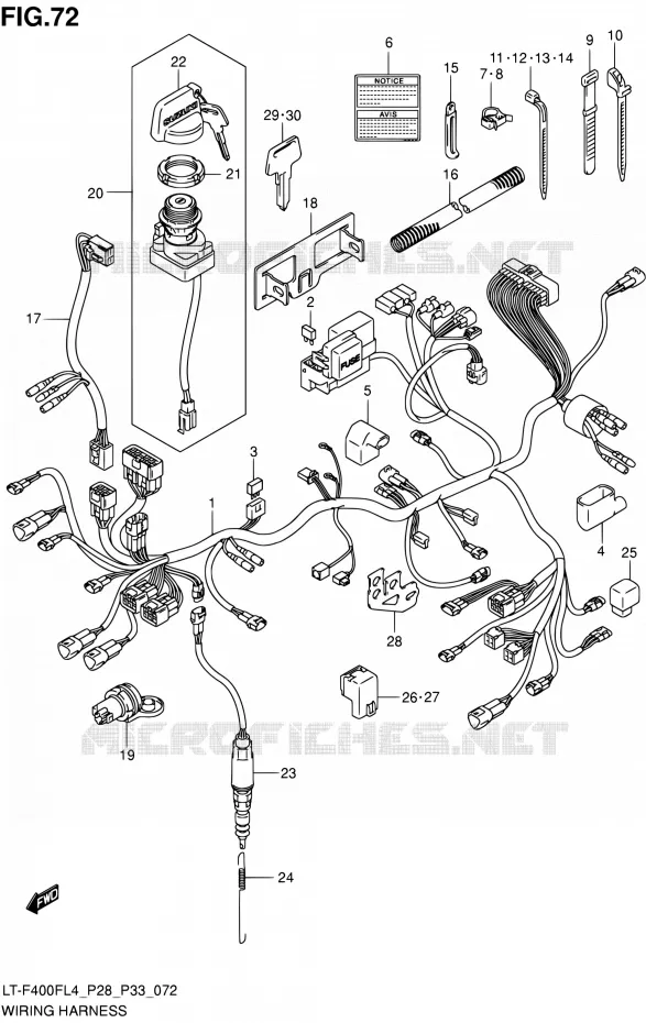 BEDRADING (LT-F400FL4 P28) Suzuki QUAD 400 KINGQUAD 2014  LT-F400F L4/LT-F400FZ L4 (P03,P28,P33)