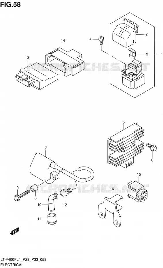 ELEKTRISCH (LT-F400FZL4 P33) Suzuki QUAD 400 KINGQUAD 2014  LT-F400F L4/LT-F400FZ L4 (P03,P28,P33)