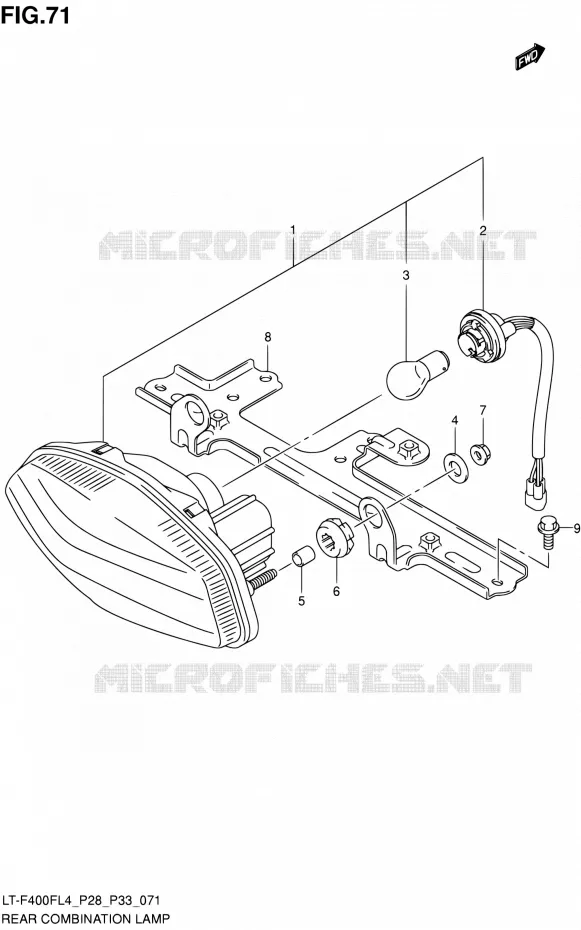 TAIL LIGHT ASSY (LT-F400FZL4 P33) Suzuki QUAD 400 KINGQUAD 2014  LT-F400F L4/LT-F400FZ L4 (P03,P28,P33)