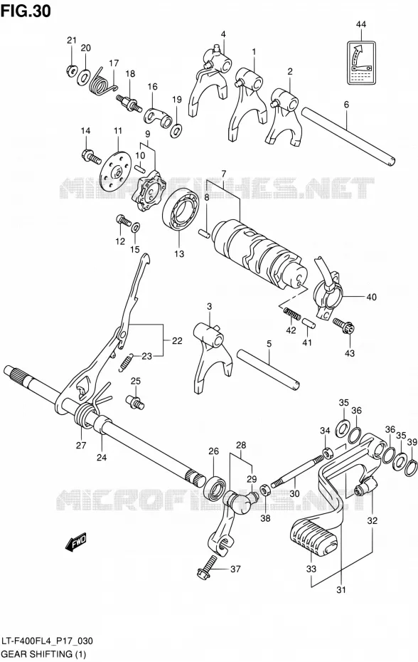 SCHAKELEN ASSY (1) (LT-F400FZL4 P17) Suzuki QUAD 400 KINGQUAD 2014  LT-F400F L4/LT-F400FZ L4 (P17)