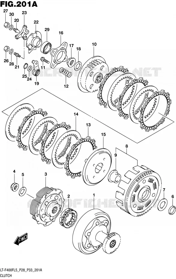 KOPPELING Suzuki QUAD 400 KINGQUAD 2015  LT-F400F L5/LT-F400FZ L5 (P03,P28,P33)