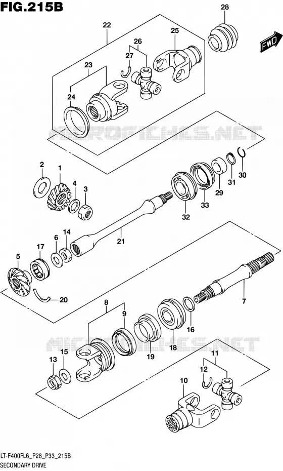 AANDRIJFAS (LT-F400FL6 P33) Suzuki QUAD 400 KINGQUAD 2016  LT-F400F L6 (P03,P28,P33)