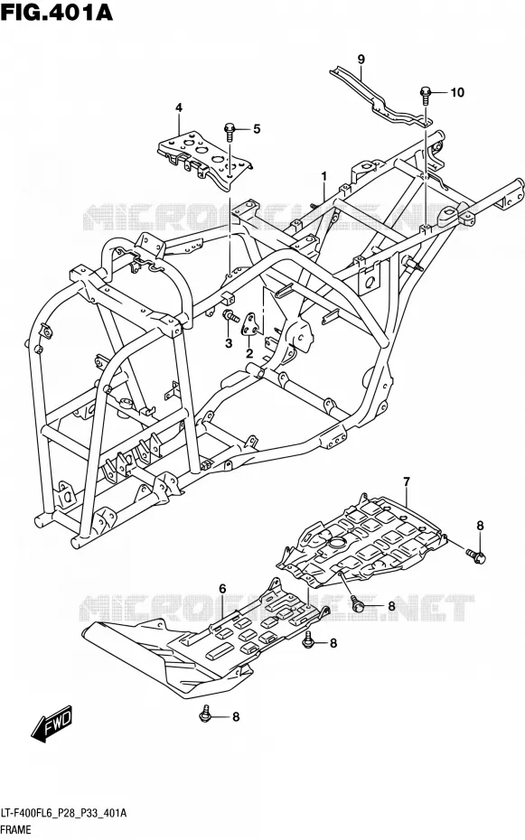 FRAME Suzuki QUAD 400 KINGQUAD 2016  LT-F400F L6 (P03,P28,P33)