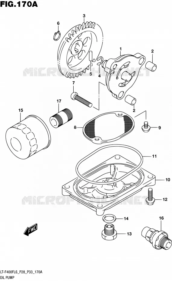 OLIEPOMP Suzuki QUAD 400 KINGQUAD 2016  LT-F400F L6 (P03,P28,P33)