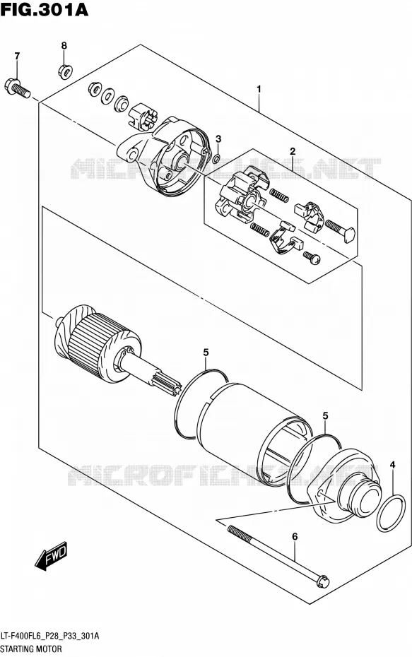 STARTMOTOR Suzuki QUAD 400 KINGQUAD 2016  LT-F400F L6 (P03,P28,P33)