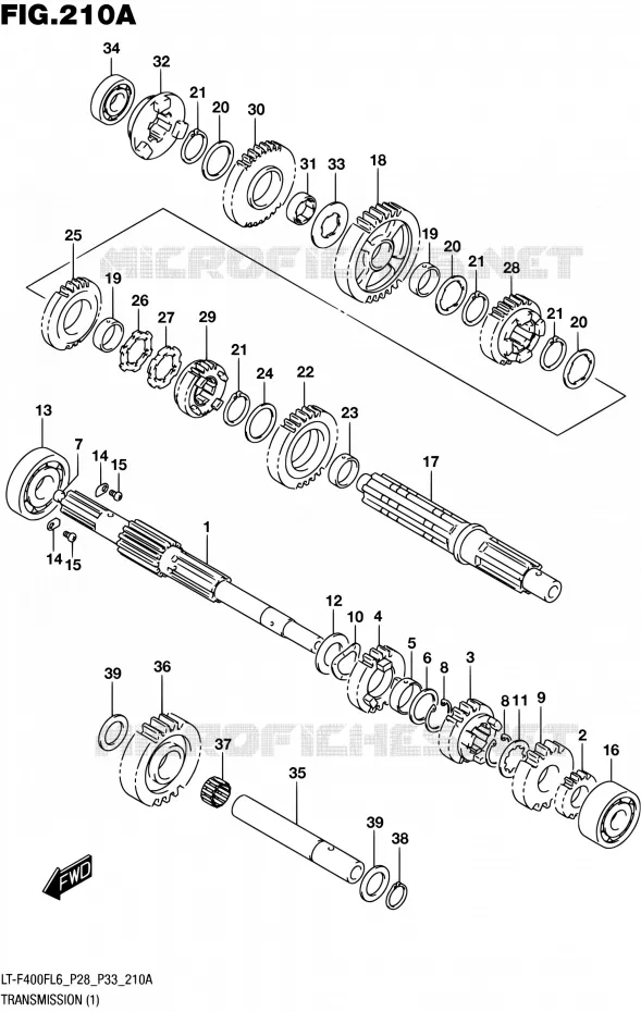 TRANSMISSION (1) Suzuki QUAD 400 KINGQUAD 2016  LT-F400F L6 (P03,P28,P33)