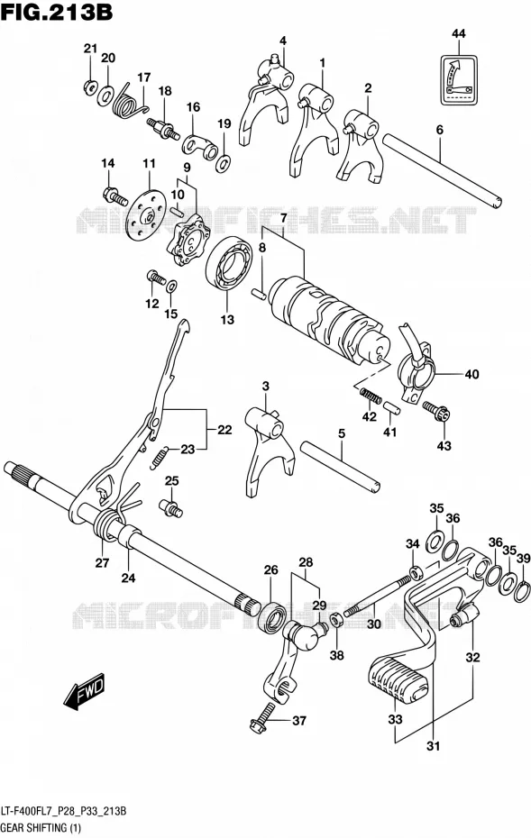 SCHAKELEN ASSY (1) (LT-F400FL7 P33) Suzuki QUAD 400 KINGQUAD 2017  LT-F400F L7 (P03,P28,P33)
