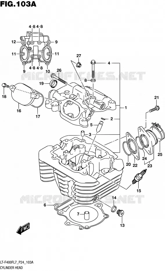 CILINDERKOP Suzuki QUAD 400 KINGQUAD 2017  LT-F400F L7 (P24)