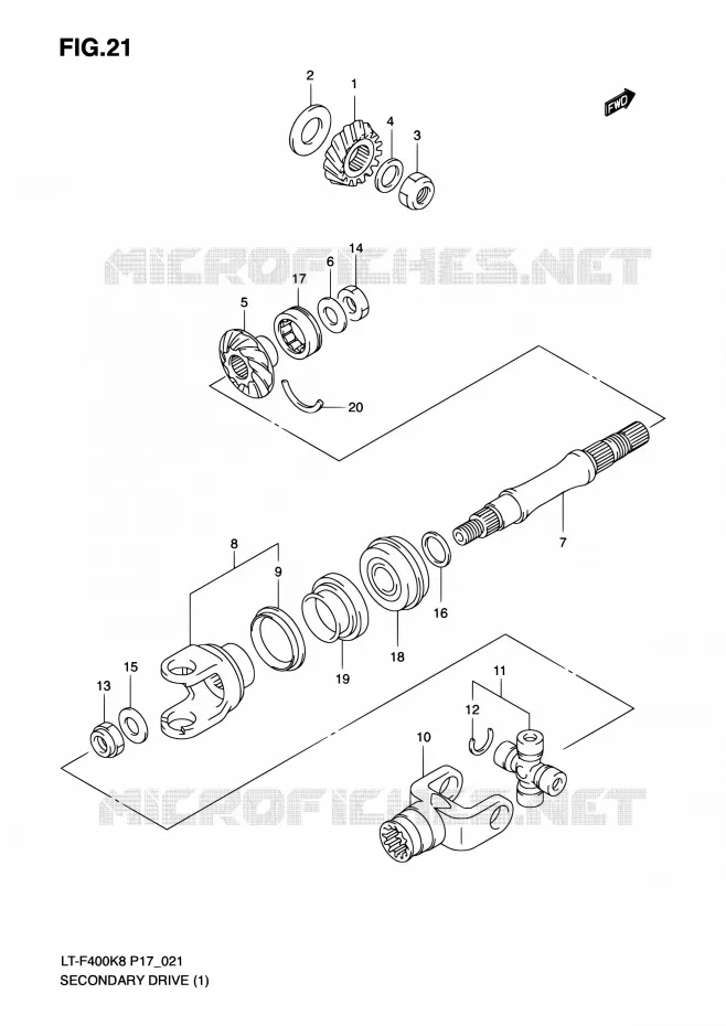 AANDRIJFAS (P17) Suzuki QUAD 400 KINGQUAD 2010  LT-F400 L0 (P17,P24)