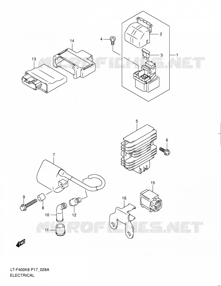 ELEKTRISCH (MODEL L0) Suzuki QUAD 400 KINGQUAD 2010  LT-F400 L0 (P17,P24)