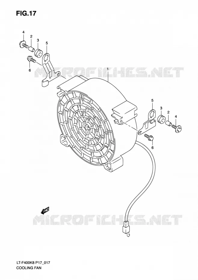 KOELVENTILATOR Suzuki QUAD 400 KINGQUAD 2010  LT-F400 L0 (P17,P24)