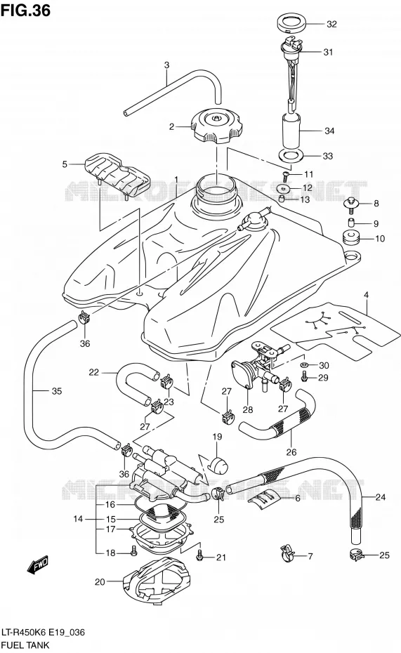 BENZINETANK Suzuki QUAD 450 QUADRACER 2010  LT-R450 L0/LT-R450Z L0 (E19)