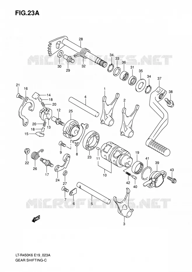 SCHAKELEN ASSY (MODEL K8/K9/L0) Suzuki QUAD 450 QUADRACER 2010  LT-R450 L0/LT-R450Z L0 (E19)