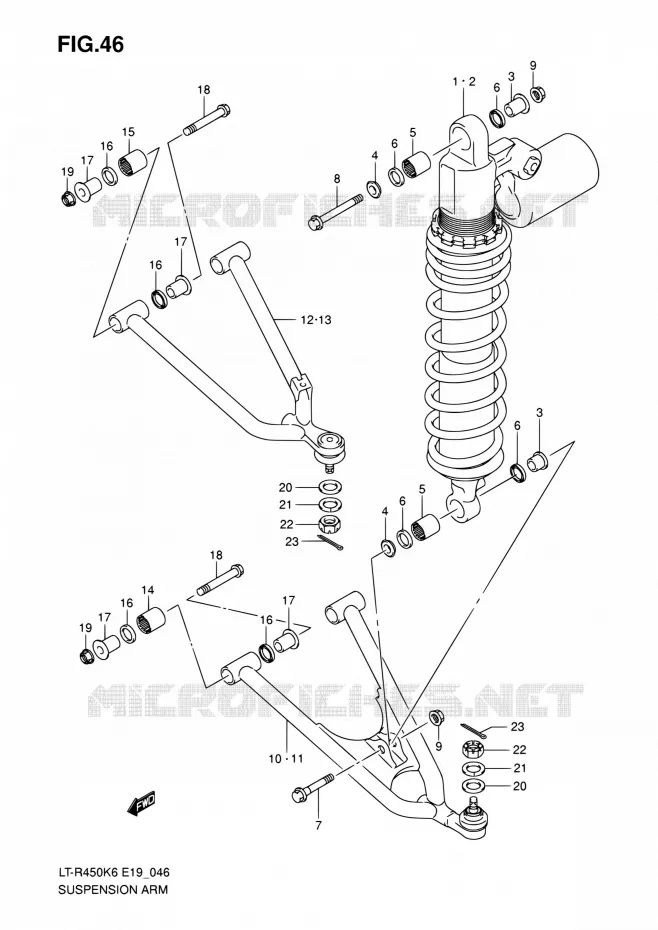 SCHOKDEMPER - VORKBEEN Suzuki QUAD 450 QUADRACER 2010  LT-R450 L0/LT-R450Z L0 (E19)