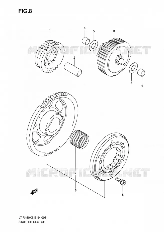 STARTMOTOR CLUTCH Suzuki QUAD 450 QUADRACER 2010  LT-R450 L0/LT-R450Z L0 (E19)