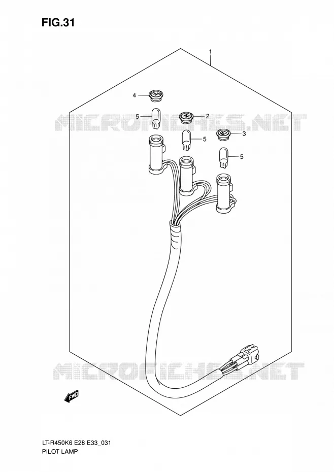 PILOT LAMPEN Suzuki QUAD 450 QUADRACER 2010  LT-R450 L0/LT-R450Z L0 (E28,E33)