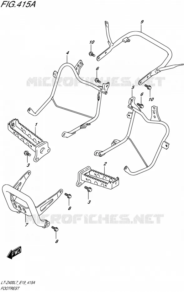 FOOTREST Suzuki QUAD 400 QUADSPORT 2017  LT-Z400 L7 (E19)