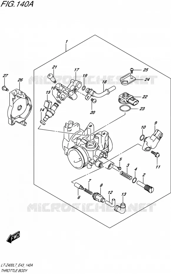 GASKLEPHUIS Suzuki QUAD 400 QUADSPORT 2017  LT-Z400 L7 (E43)