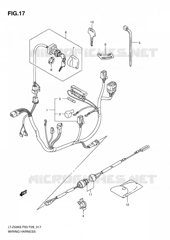 BEDRADING Suzuki QUAD 50 QUADSPORT 2010  LT-Z50 L0/LT-Z50Z L0 (P03,P28)