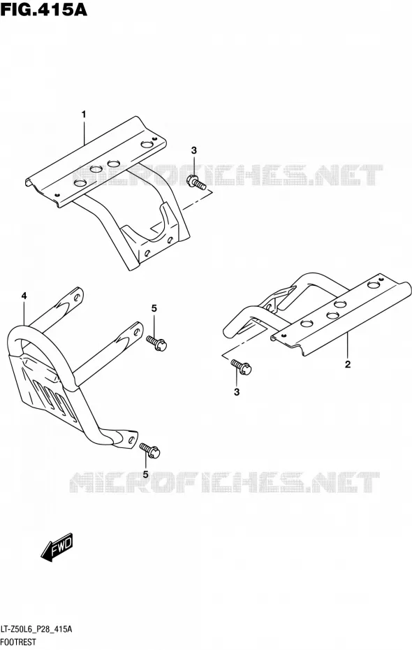 FOOTREST Suzuki QUAD 50 QUADSPORT 2016  LT-Z50 L6 (P03,P28,P33)