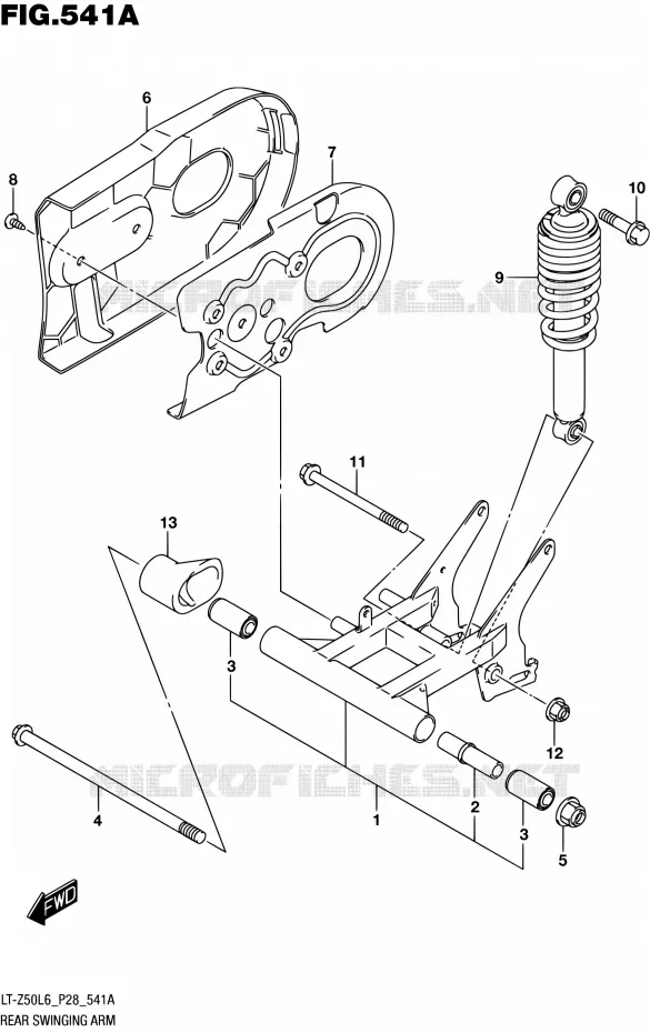SWINGARM Suzuki QUAD 50 QUADSPORT 2016  LT-Z50 L6 (P03,P28,P33)