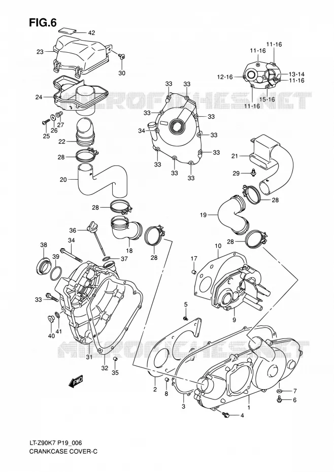 CASING Suzuki QUAD 90 QUADSPORT 2010  LT-Z90 L0/LT-Z90Z L0 (P19)