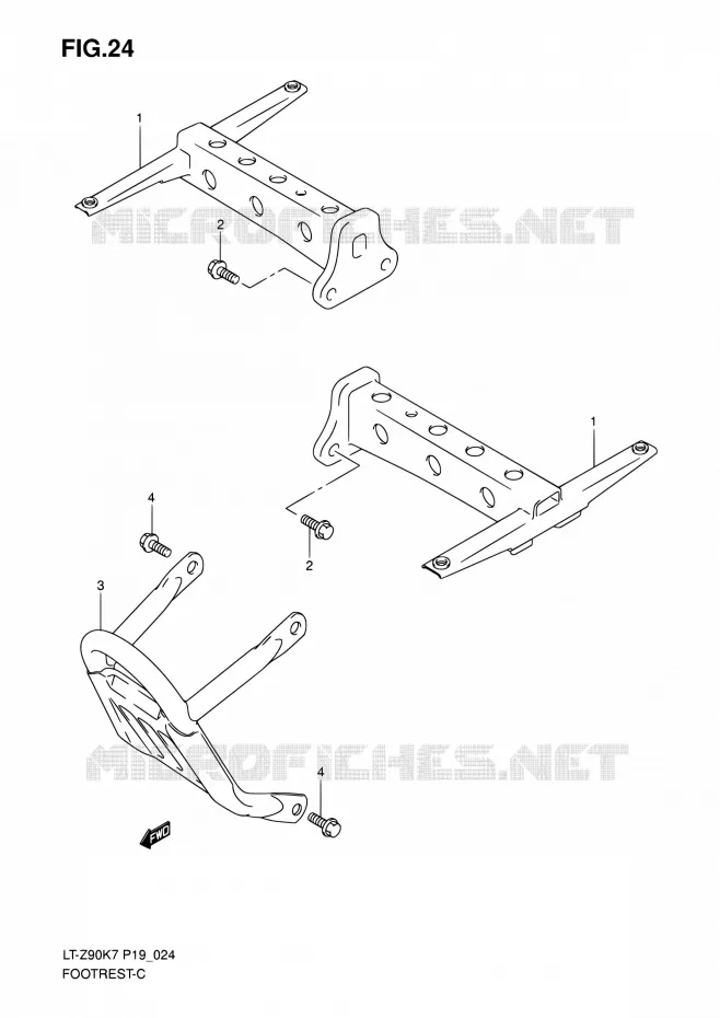 FOOTREST Suzuki QUAD 90 QUADSPORT 2010  LT-Z90 L0/LT-Z90Z L0 (P19)