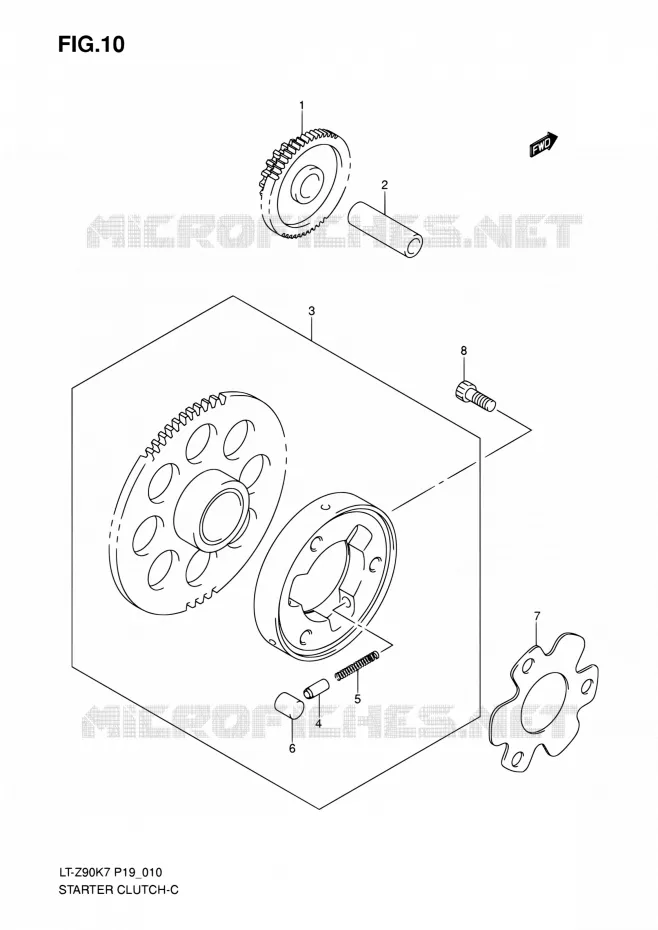 STARTMOTOR CLUTCH Suzuki QUAD 90 QUADSPORT 2010  LT-Z90 L0/LT-Z90Z L0 (P19)