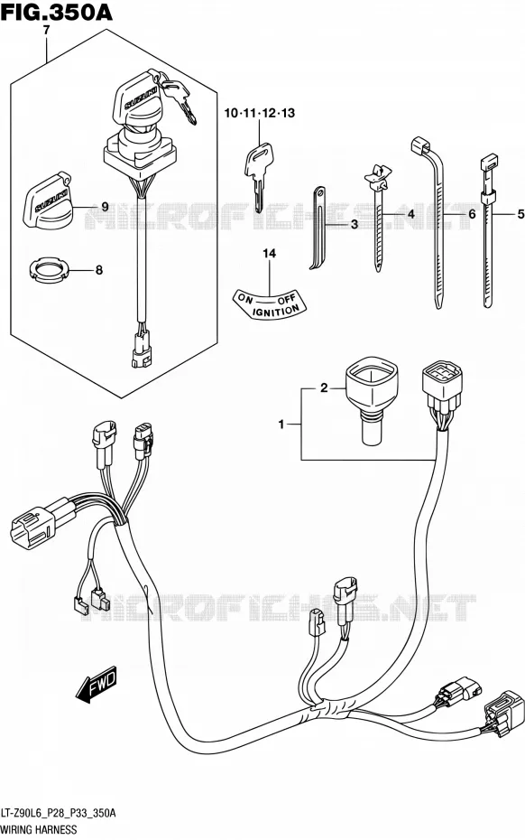 BEDRADING Suzuki QUAD 90 QUADSPORT 2016  LT-Z90 L6 (P03,P28,P33)
