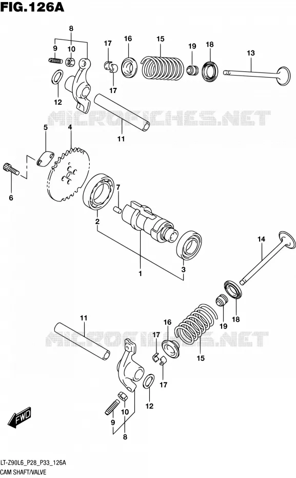 NOKKENAS - VALVES Suzuki QUAD 90 QUADSPORT 2016  LT-Z90 L6 (P03,P28,P33)