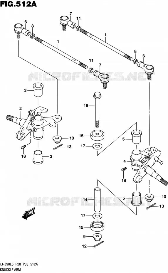 STUURINRICHTING - HUB Suzuki QUAD 90 QUADSPORT 2016  LT-Z90 L6 (P03,P28,P33)