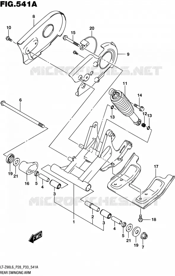 SWINGARM Suzuki QUAD 90 QUADSPORT 2016  LT-Z90 L6 (P03,P28,P33)