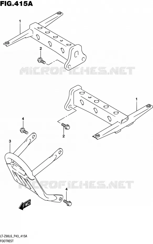 FOOTREST Suzuki QUAD 90 QUADSPORT 2016  LT-Z90 L6 (P43)