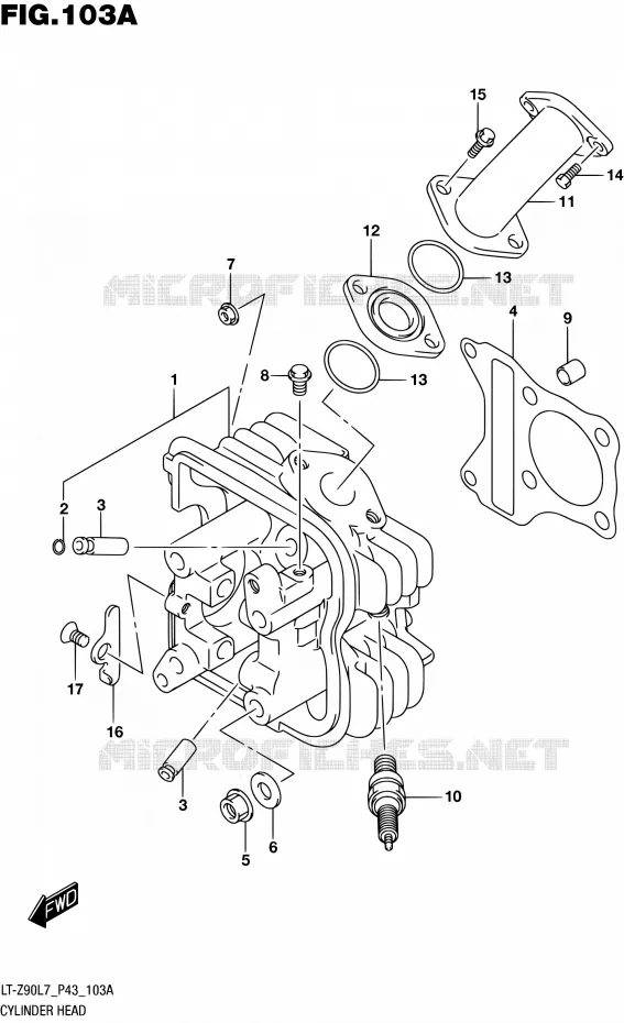 CILINDERKOP Suzuki QUAD 90 QUADSPORT 2017  LT-Z90 L7 (P43)