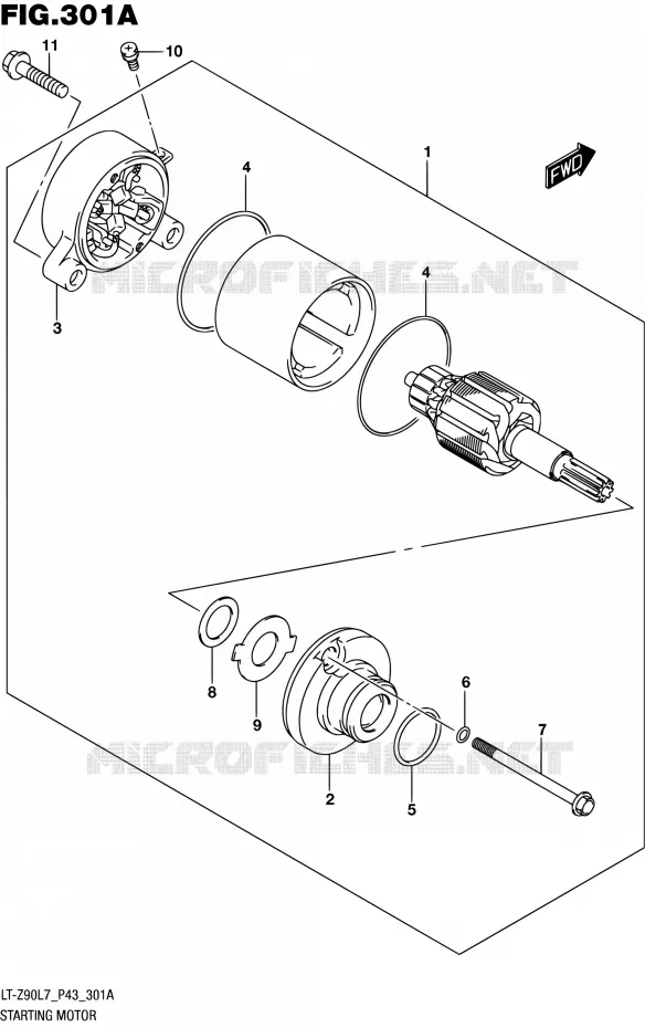 STARTMOTOR Suzuki QUAD 90 QUADSPORT 2017  LT-Z90 L7 (P43)