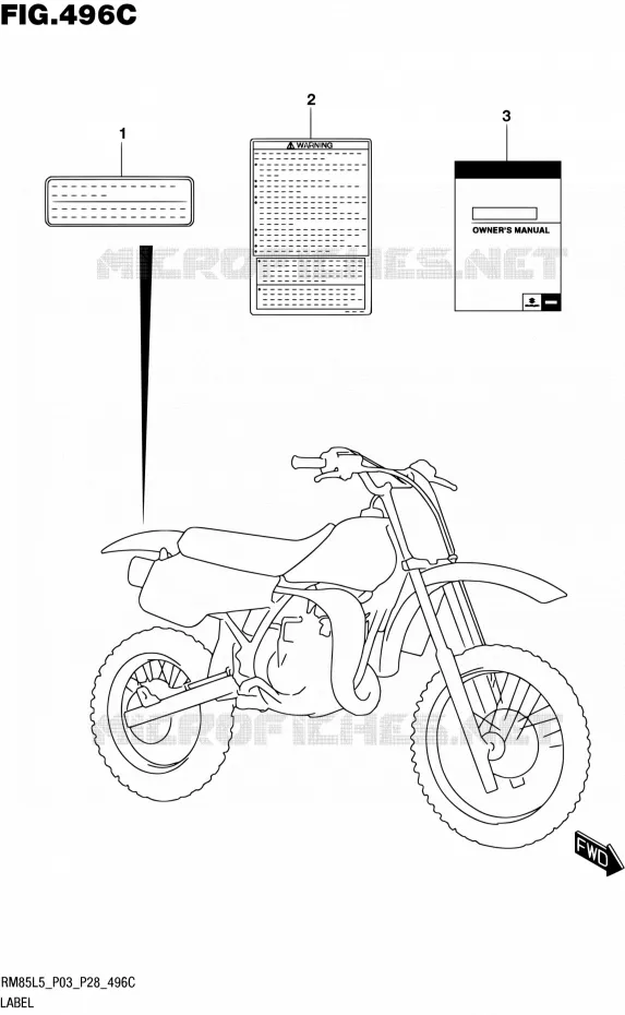 ETIKET (RM85LL5 P28) Suzuki MOTO 85 RM 2015  RM85 L5 (P03,P28,P33)