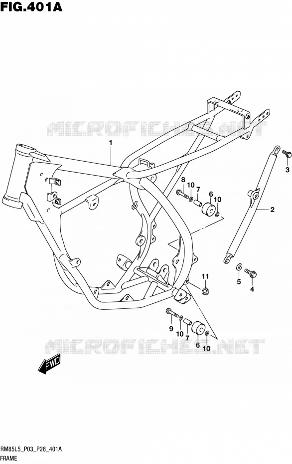 FRAME Suzuki MOTO 85 RM 2015  RM85 L5 (P03,P28,P33)