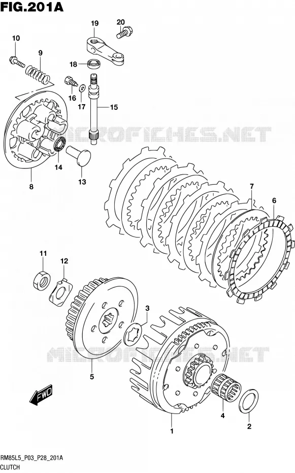 KOPPELING Suzuki MOTO 85 RM 2015  RM85 L5 (P03,P28,P33)