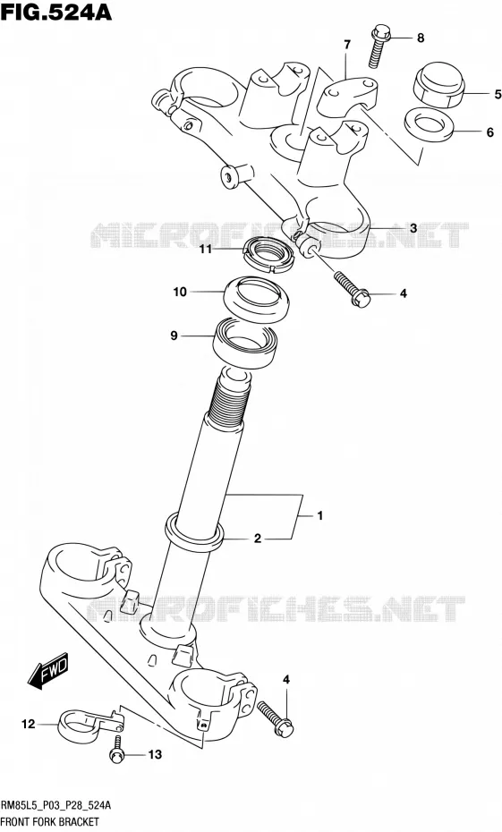 STUURKOLOM Suzuki MOTO 85 RM 2015  RM85 L5 (P03,P28,P33)
