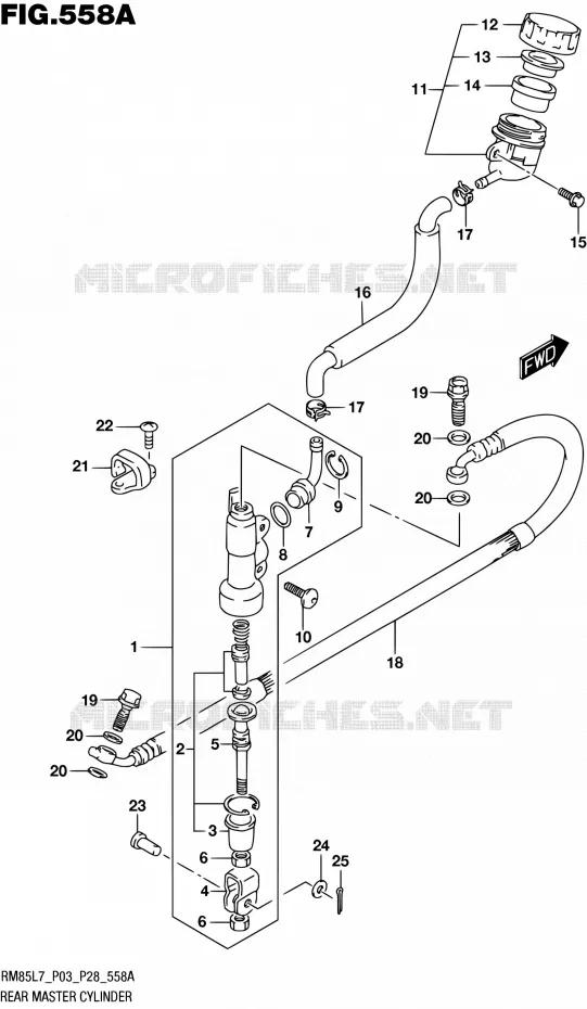 ACHTER HOOFDREMCILINDER (RM85L7 P03) Suzuki MOTO 85 RM 2017  RM85 L7 (P03 P28)