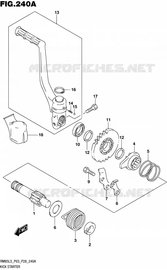 KICKSTARTER Suzuki MOTO 85 RM 1992  RM85L L5 (P03,P28,P33)
