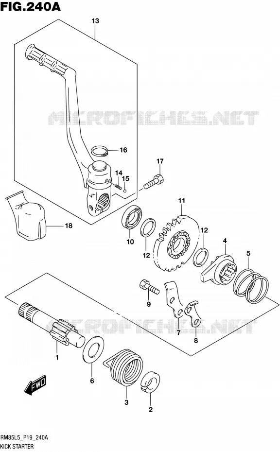 KICKSTARTER Suzuki MOTO 85 RM 1995  RM85L L5 (P19)