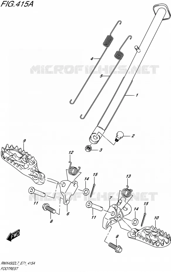 FOOTREST Suzuki MOTO 450 RMX 2017  RMX450Z L7 (E71)