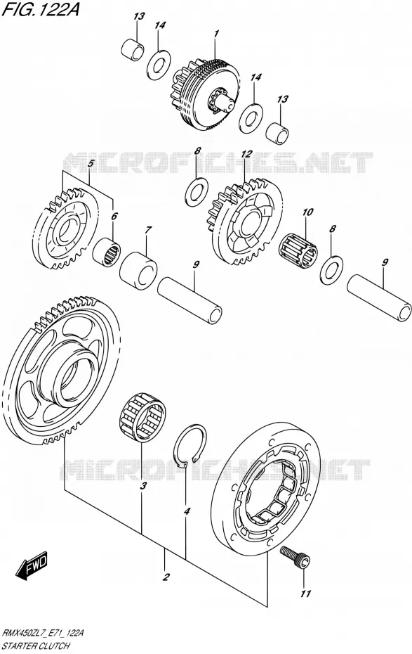 STARTMOTOR CLUTCH Suzuki MOTO 450 RMX 2017  RMX450Z L7 (E71)