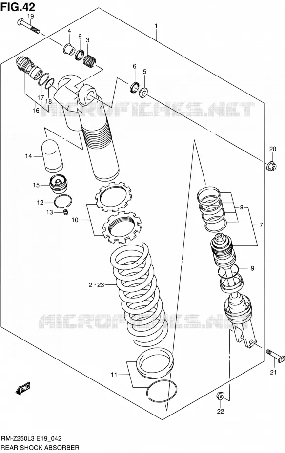 ACHTER SCHOKDEMPER Suzuki MOTO 250 RM-Z 2012  RM-Z250 L3 (E19)