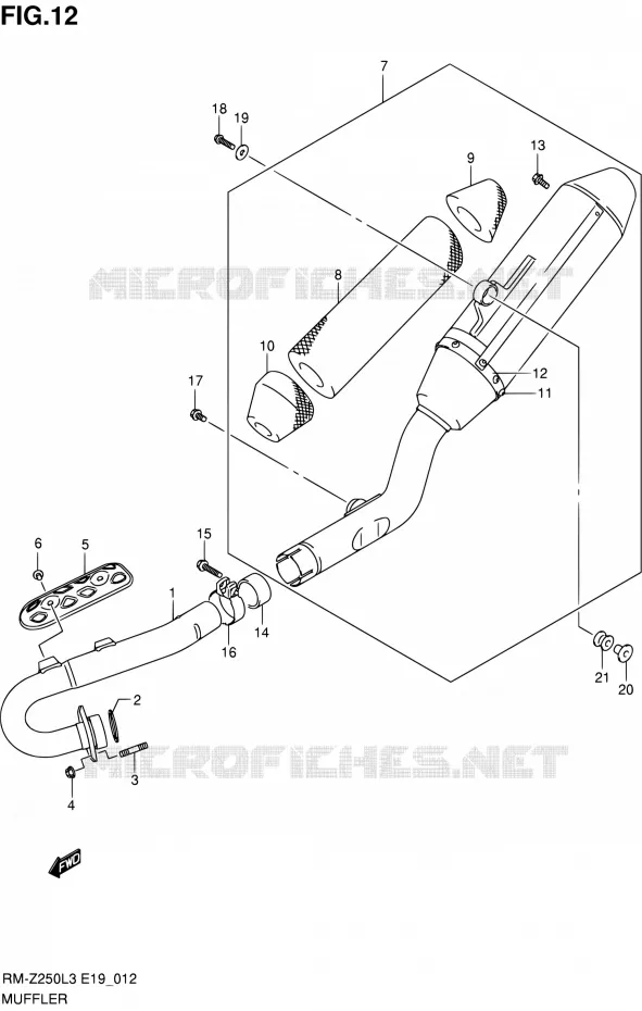 GELUIDDEMPER Suzuki MOTO 250 RM-Z 2012  RM-Z250 L3 (E19)