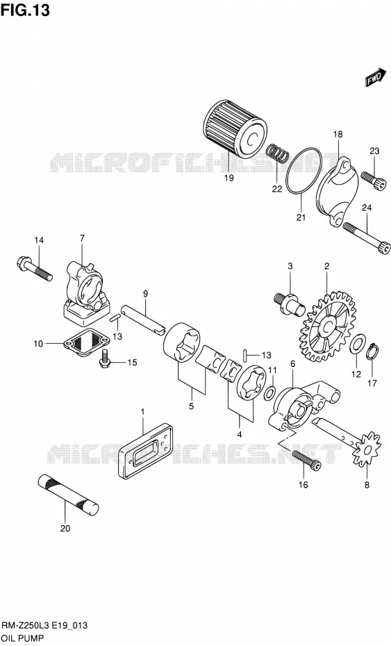 OLIEPOMP Suzuki MOTO 250 RM-Z 2012  RM-Z250 L3 (E19)