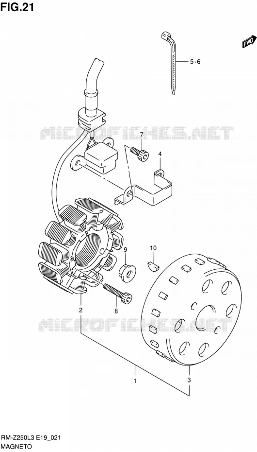 ONTSTEKING Suzuki MOTO 250 RM-Z 2012  RM-Z250 L3 (E19)